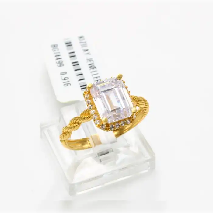 22 Ayar Taşlı Baget Yüzük