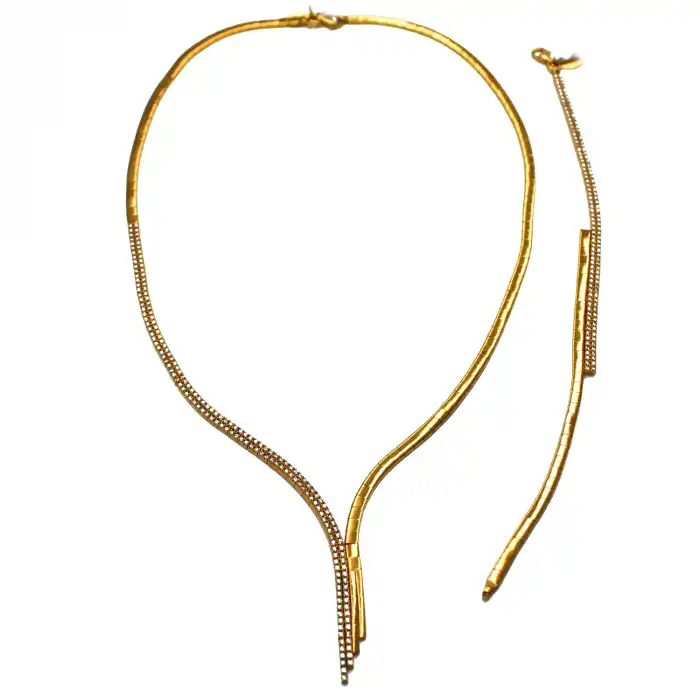 22 Ayar Taşlı Düz Set