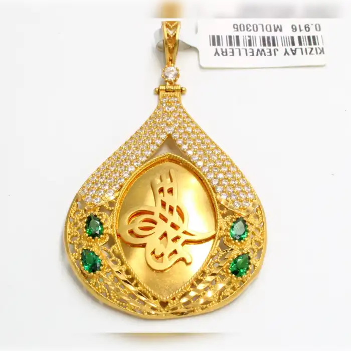 22 Ayar Taşlı Model Kolye Ucu