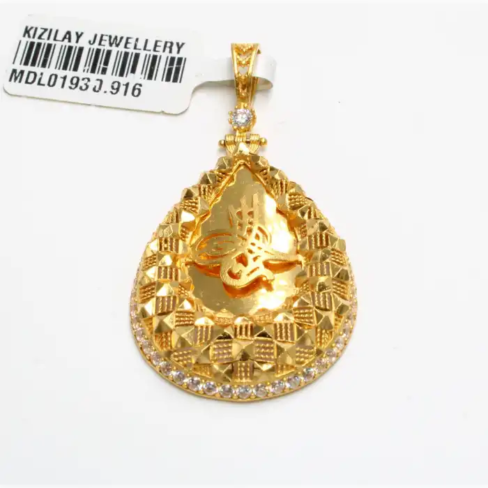 22 Ayar Taşlı şık Kolye Ucu