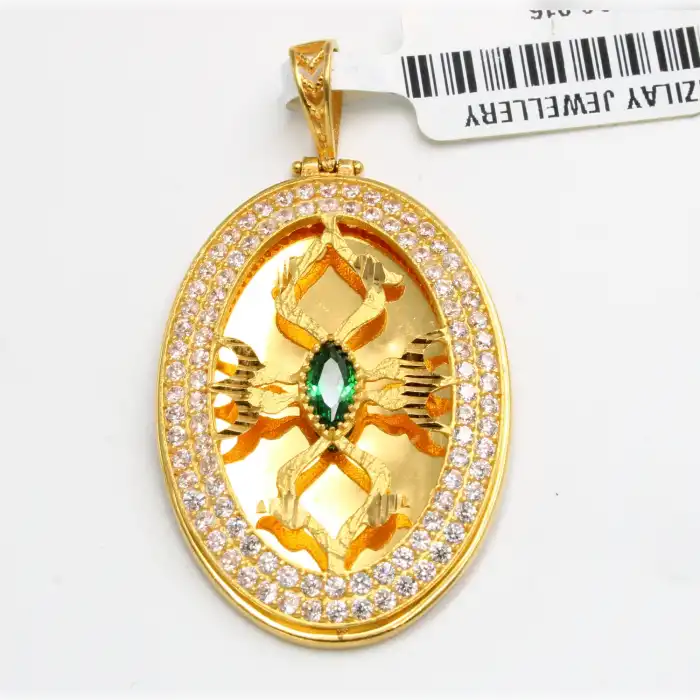 22 Ayar Taşlı Tasarım Kolye Ucu