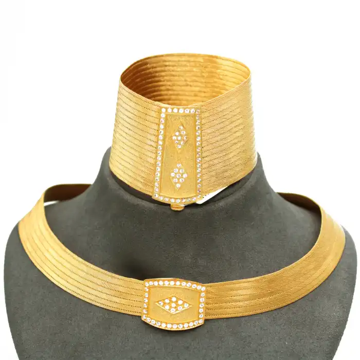 22 Ayar Taşlı Toka Trabzon Set