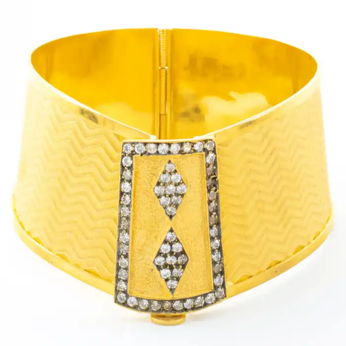 22 Ayar Taşlı Zigzag Model Trabzon Kelepçe