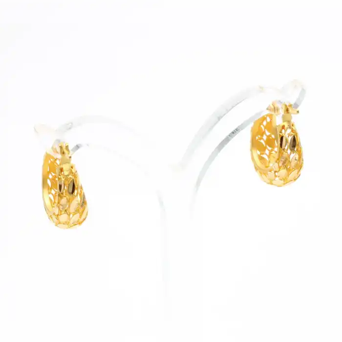 22 Ayar Tül Desenli Küpe