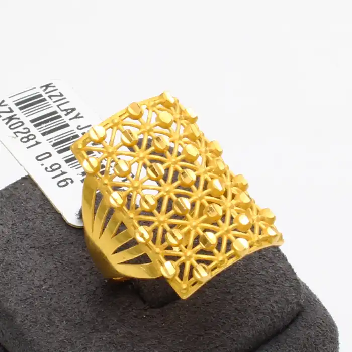 22 Ayar Tül Tasarım Yüzük