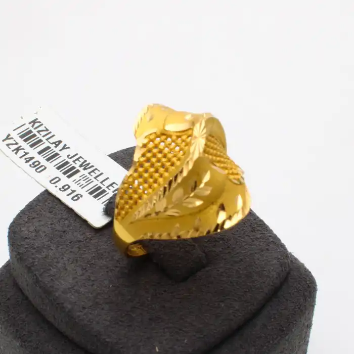 22 Ayar Tül Tasarım Yüzük