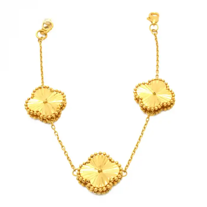 22 Ayar Üçlü Yonca Bileklik