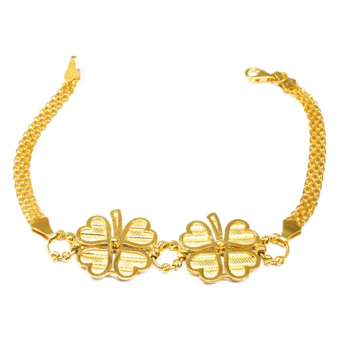 22 Ayar Yonca 2li Bileklik