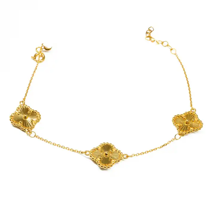 22 Ayar Yonca 3lü Bileklik