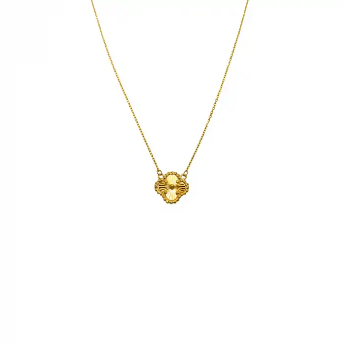 22 Ayar Yonca Minimal Kolye