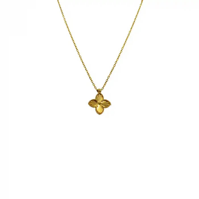 22 Ayar Yonca Minimal Kolye