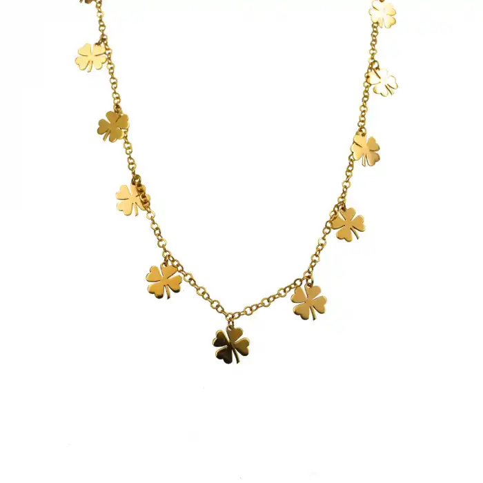 22 Ayar Yonca Minimal Kolye