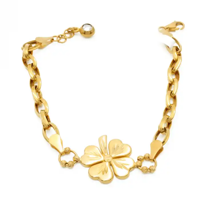 22 Ayar Yonca Zincir Bileklik