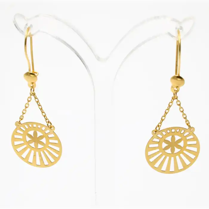 22 Ayar Yuvarlak Sallamalı Küpe