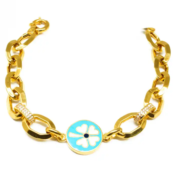 22 Ayar Zincir Yonca Bileklik