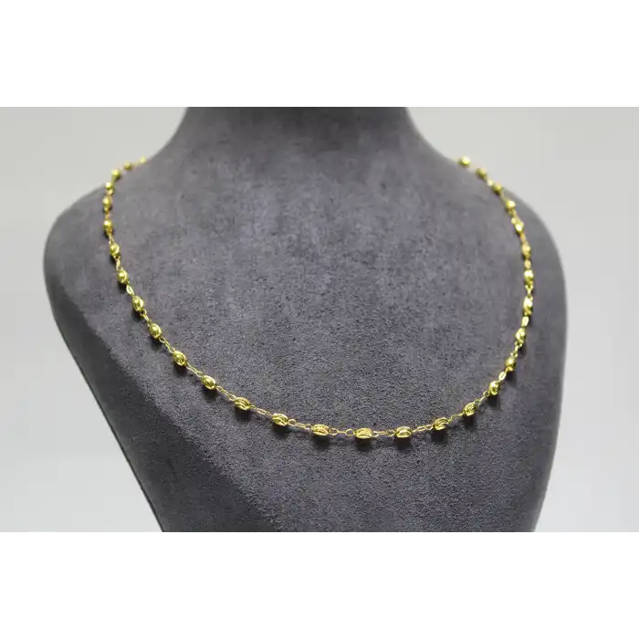 14 Ayar Altın Toplu İtalyan Badem Modeli Kolye