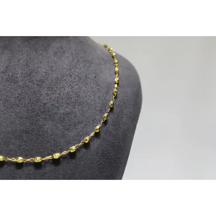 14 Ayar Altın Toplu İtalyan Badem Modeli Kolye