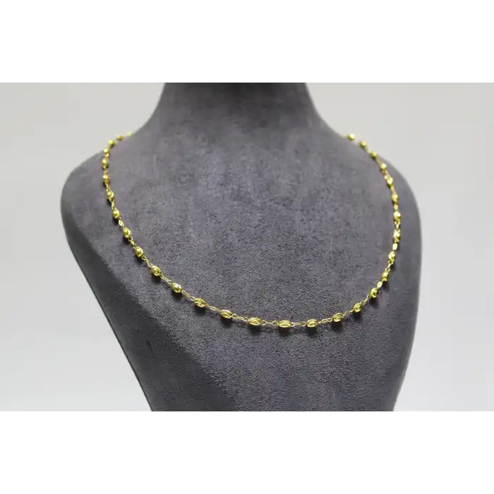 14 Ayar Altın Toplu İtalyan Badem Modeli Kolye