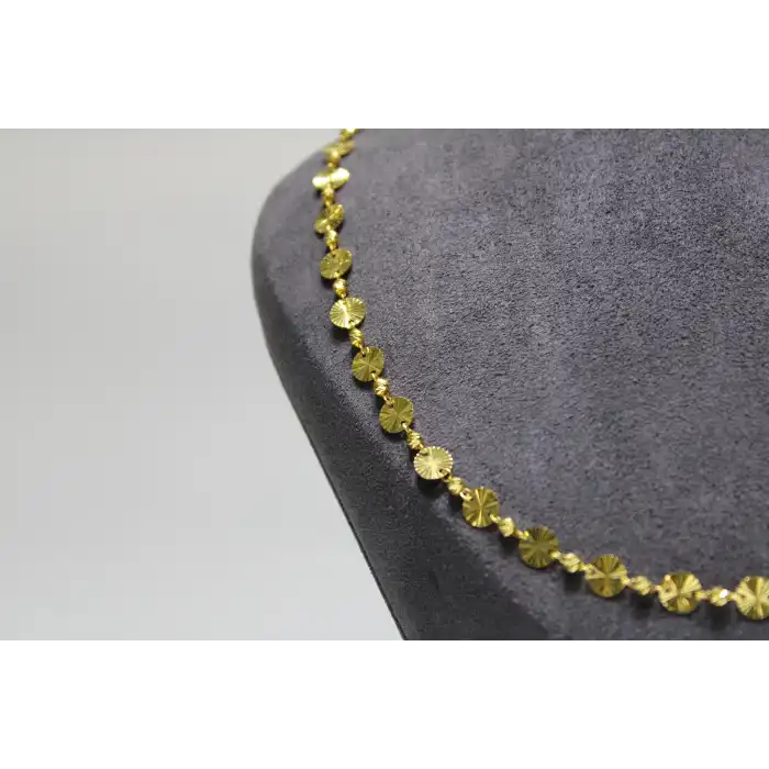 14 Ayar Altın Pullu Dorikalı Kolye