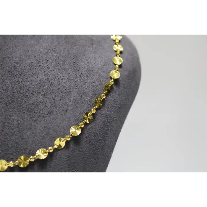 14 Ayar Altın Pullu Dorikalı Kolye