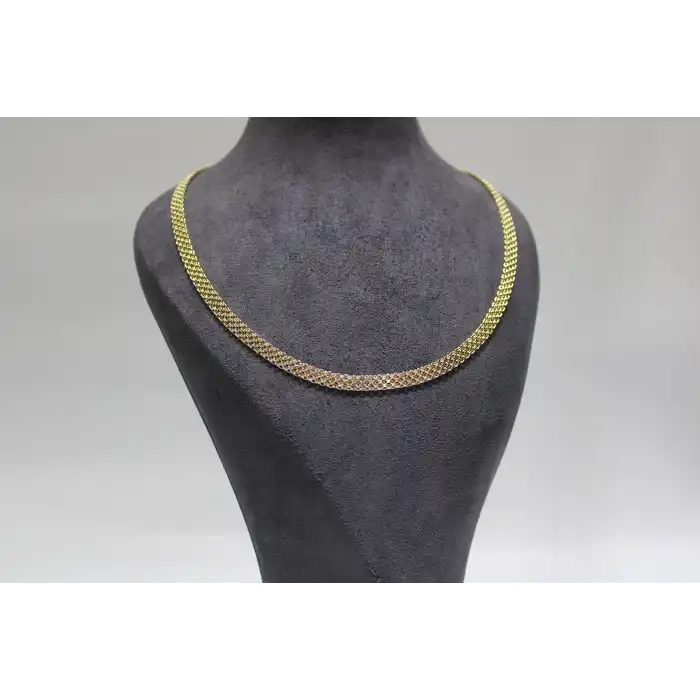 14 Ayar Altın İtalyan Model Dövme Hasır Kolye