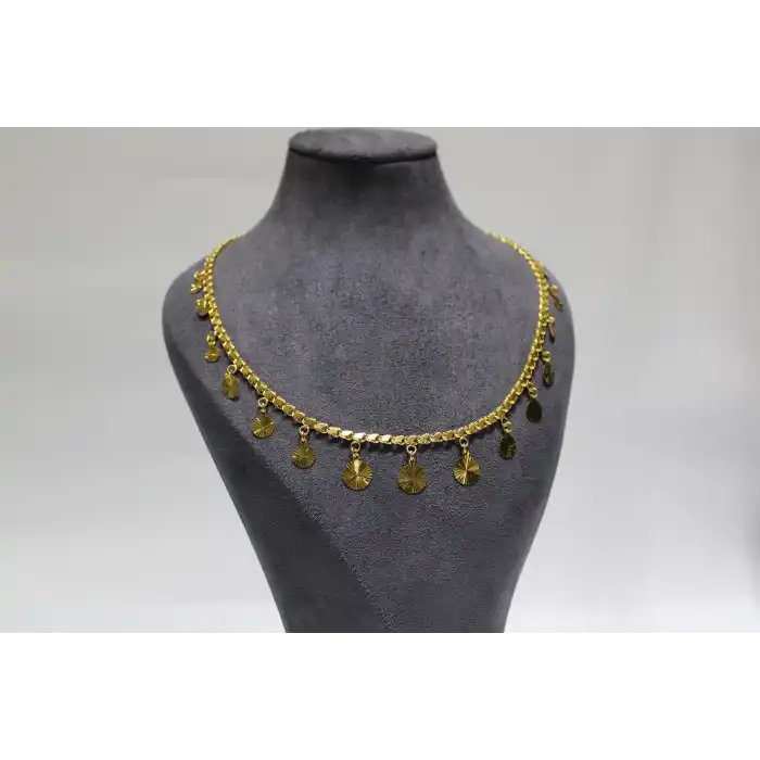 14 Ayar Altın Pullu Kolye