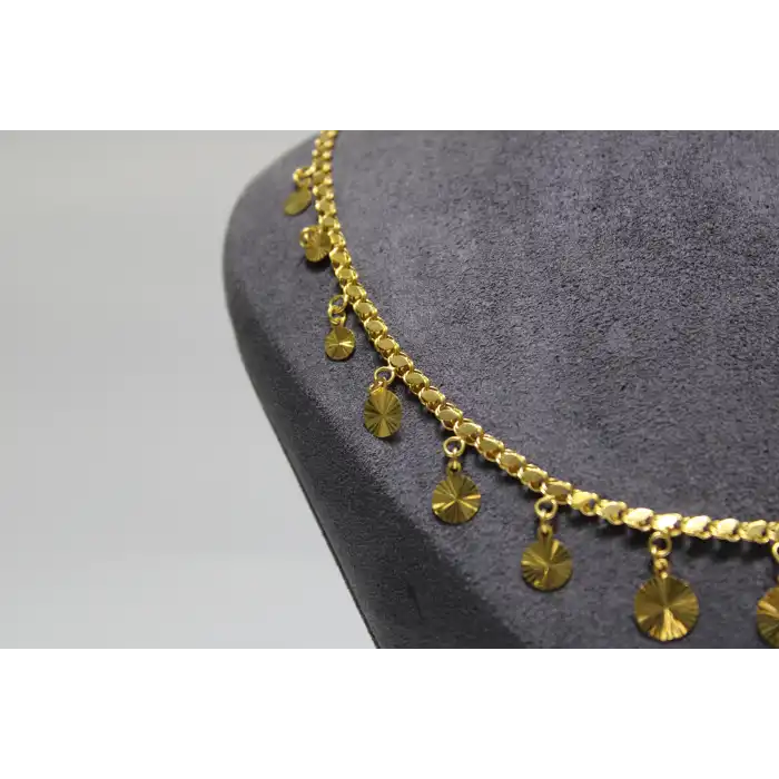 14 Ayar Altın Pullu Kolye