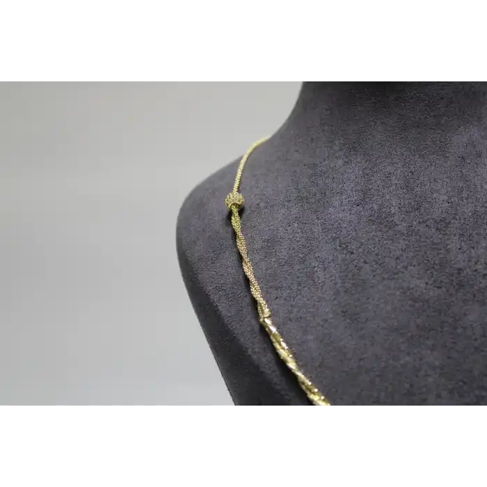 14 Ayar Altın Geometrik Sarmal Model Kolye