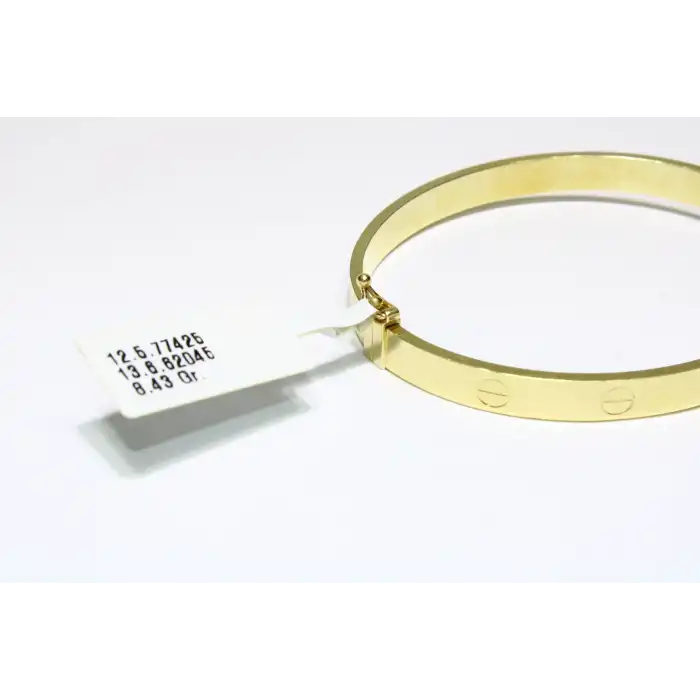 14 Ayar Altın Vida Desenli Spor Model Kelepçe 8.43 GR