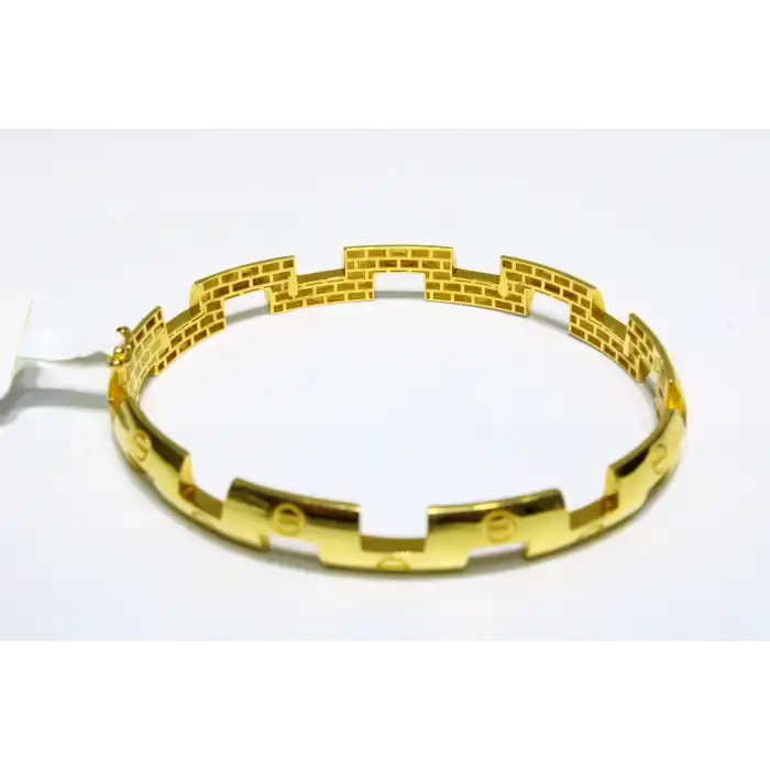 14 Ayar Altın Vida Desenli Zigzag Modeli Kelepçe 8.87 GR