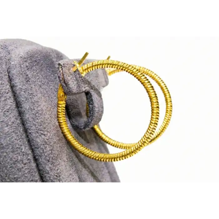 14 Ayar Altın Ajda Tırtıklı Küpe UME0178