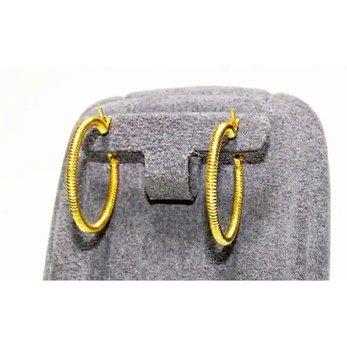 14 Ayar Altın Ajda Tırtıklı Küpe UME0178