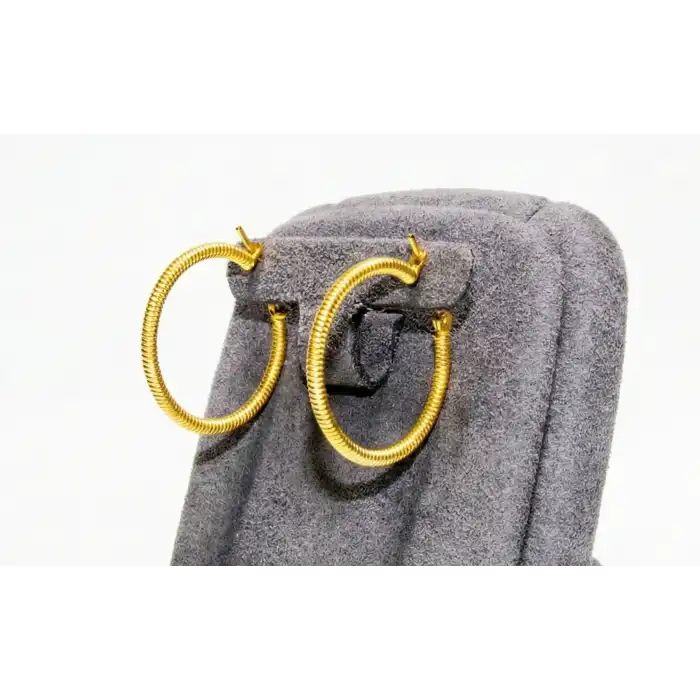 14 Ayar Altın Ajda Tırtıklı Küpe UME0178