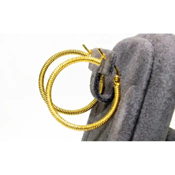 14 Ayar Altın Ajda Tırtıklı Küpe UME0178