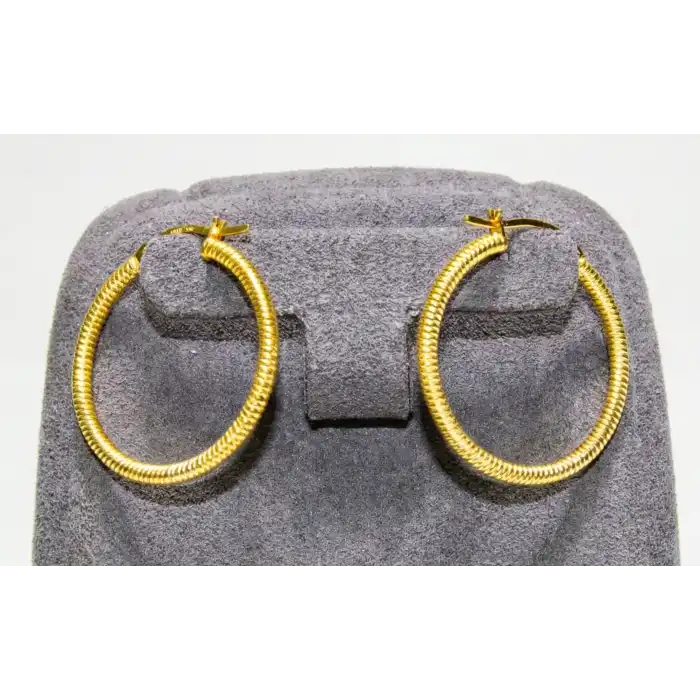 14 Ayar Altın Ajda Tırtıklı Küpe UME0178