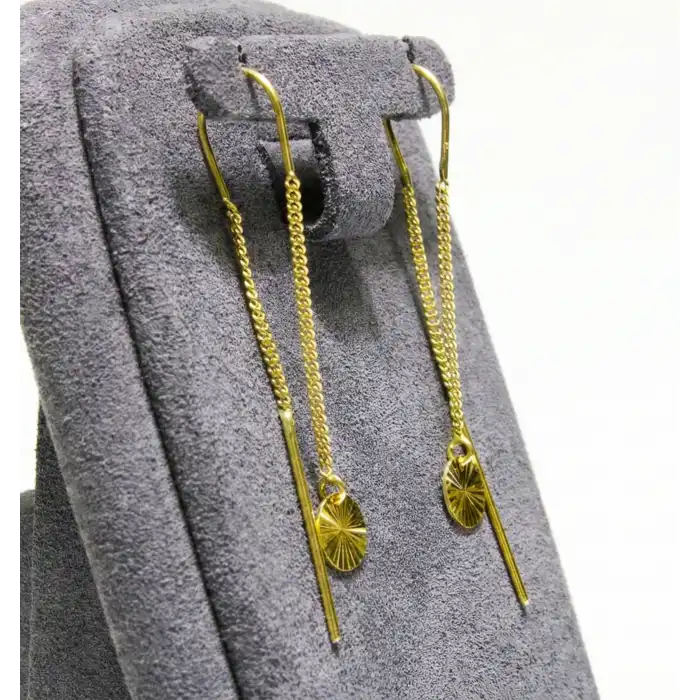 14 Ayar Altın Sallantılı Zincir Küpe KPE9991