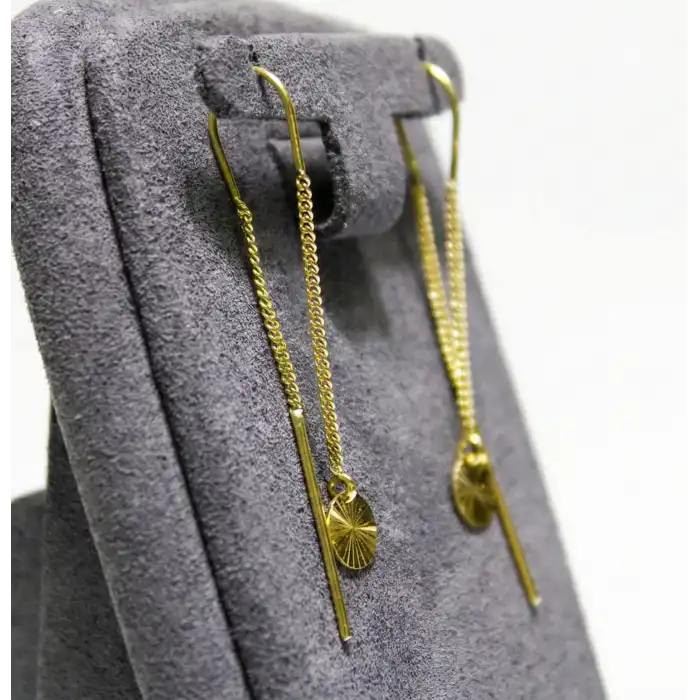 14 Ayar Altın Sallantılı Zincir Küpe KPE9991