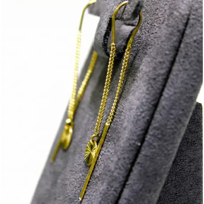 14 Ayar Altın Sallantılı Zincir Küpe KPE9991