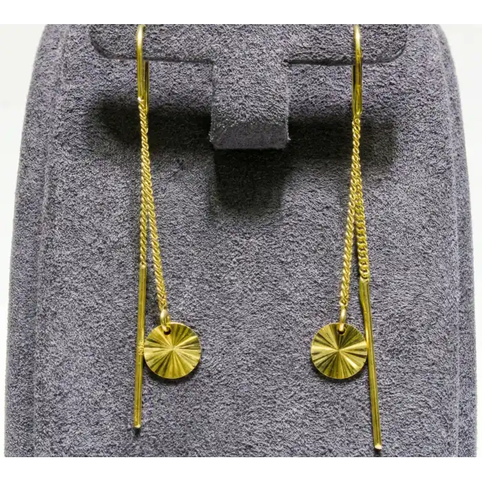 14 Ayar Altın Sallantılı Zincir Küpe KPE9991