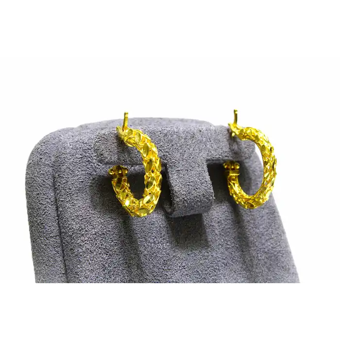 14 Ayar Altın Pullu Halka Küpe 2.50GR UME0164