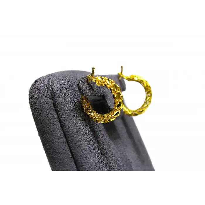 14 Ayar Altın Pullu Halka Küpe 2.50GR UME0164