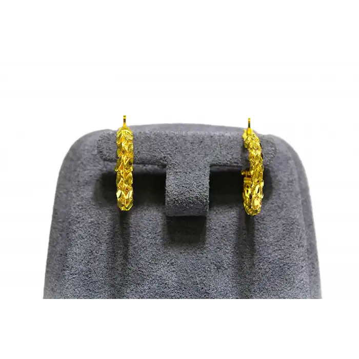 14 Ayar Altın Pullu Halka Küpe 2.50GR UME0164