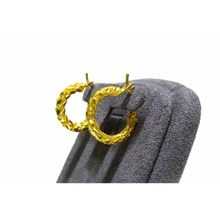 14 Ayar Altın Pullu Halka Küpe 2.50GR UME0164