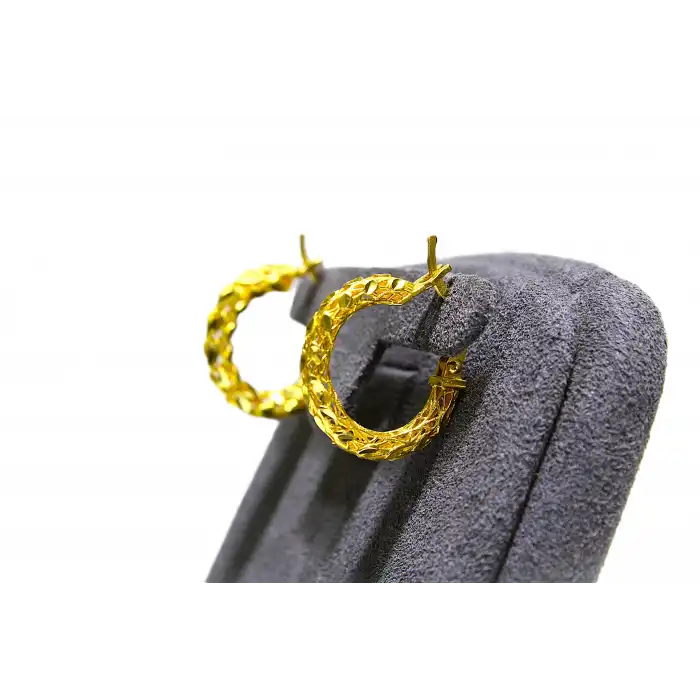 14 Ayar Altın Pullu Halka Küpe 2.50GR UME0164