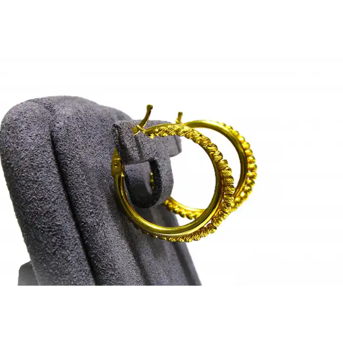 14 Ayar Altın Dorikalı Halka Küpe 3.24GR KPE9940