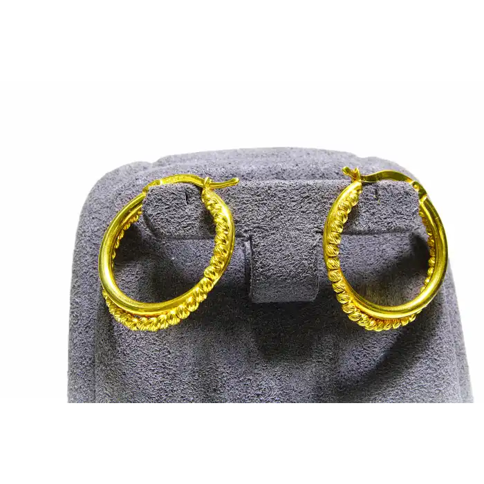 14 Ayar Altın Dorikalı Halka Küpe 3.24GR KPE9940