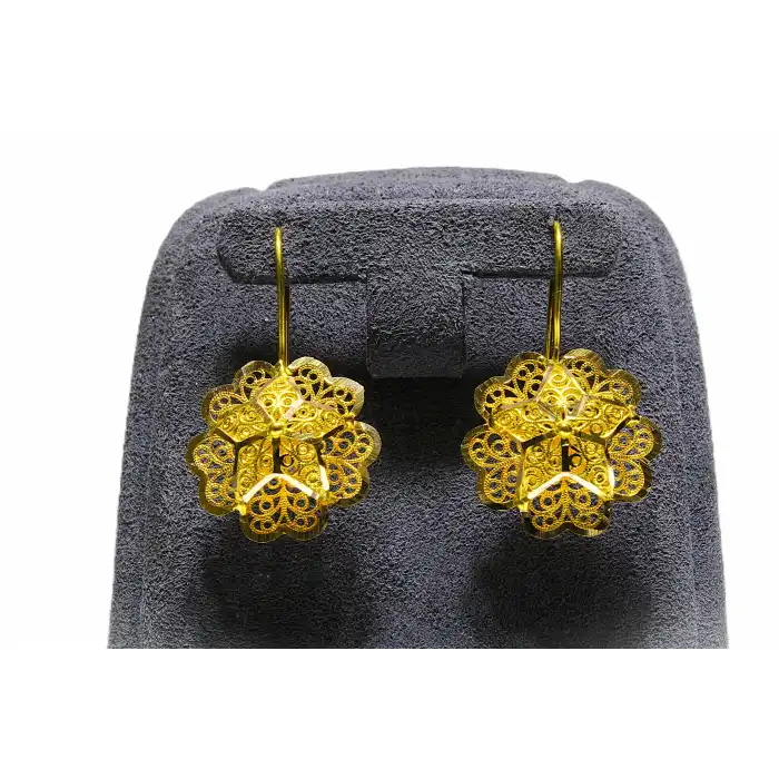 14 Ayar Altın Tül Yıldız Küpe 3.31GR KPE9110