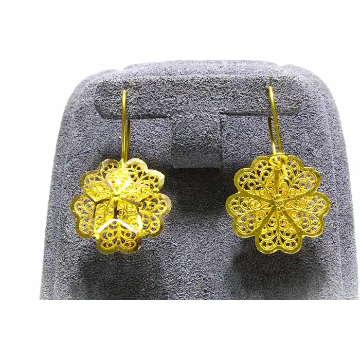 14 Ayar Altın Tül Yıldız Küpe 3.31GR KPE9110