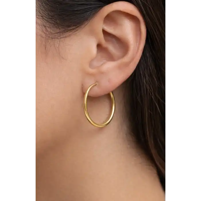 14 Ayar Altın Halka Küpe KPE1365