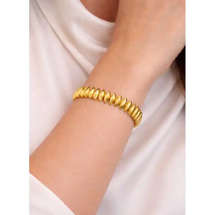 22 Ayar Altın Arpa Modeli Kelepçe Bilezik 24.62 GR KLP0904